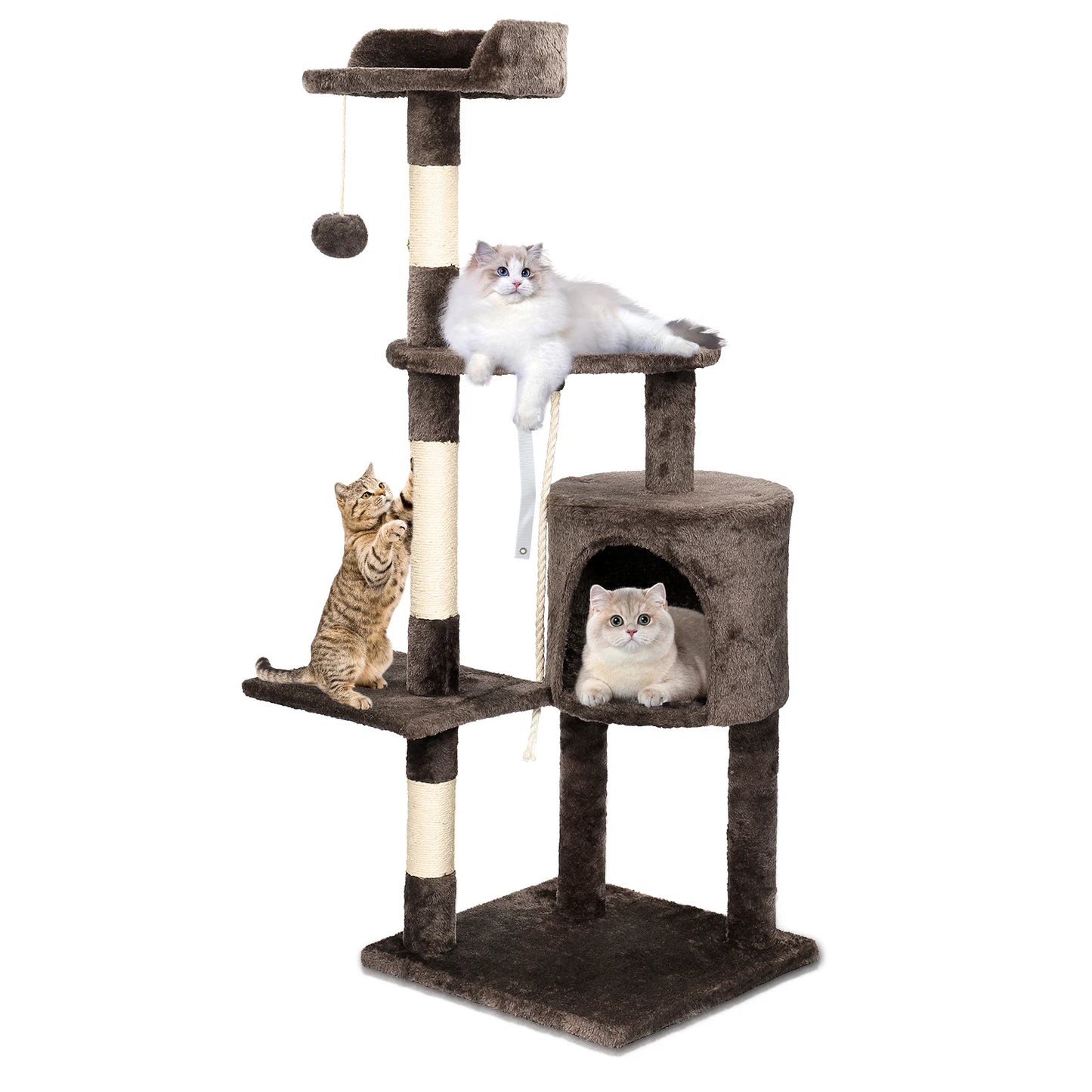 SKSBTF Cat Trees Tower Cat Climbing Frame For Indoor Cats With Scratching Posts Cat House Padded Top Perches and Condos Cat Toys