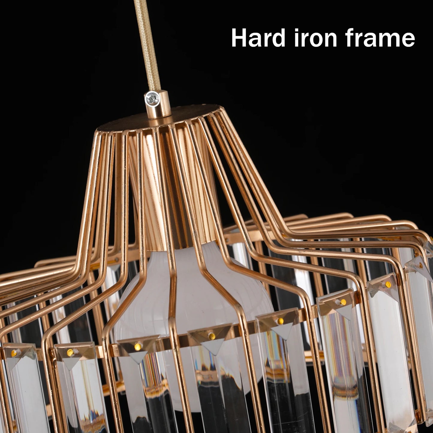 Crystal Pendant Light Modern Chandelier E27/E26 Bulb Luxury Hanging Ceiling Lamp Home Lustre Fixture Dining Table Kitchen Island