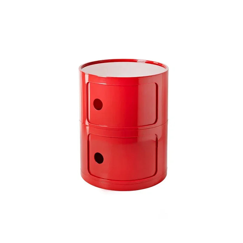 Creative Plastic Bedside Table - Modern Minimalist Round Storage Cabinet