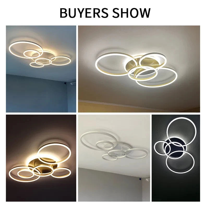 Modern LED Chandelier Ceiling Light - Round Ring Lustre