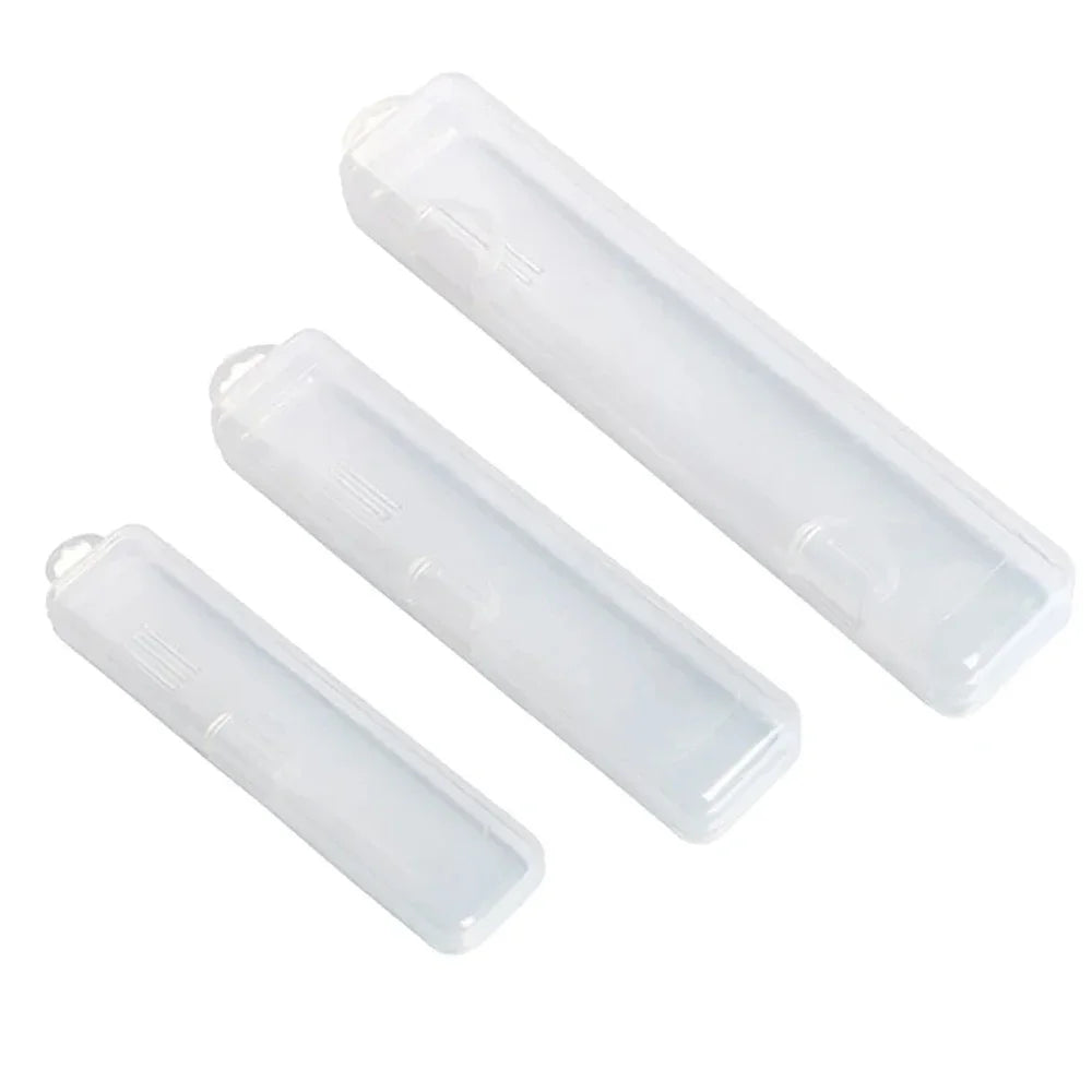 Portable transparent dustproof plastic tableware box Rectangle Case For spoons forks chopsticks straws makeup brush storage box