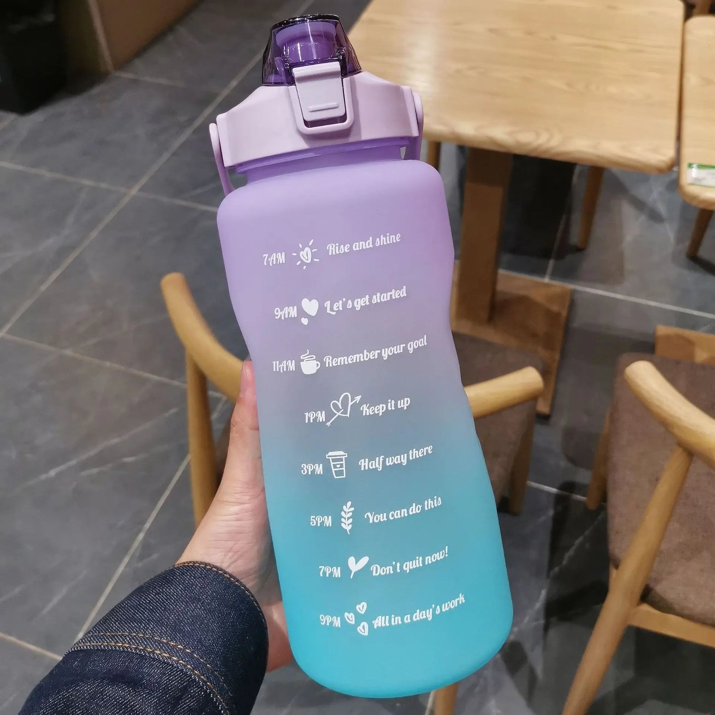 Stay Hydrated - Large Sports Drinking Bottles with Time Marker