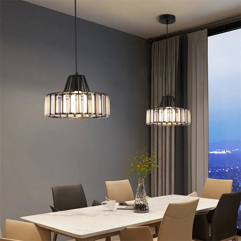 Modern Pendant Light Nordic Crystal Led Chandelier Hanging Ceiling Lamp Luxury Indoor Lustre Dining Room Kitchen Island Fixture