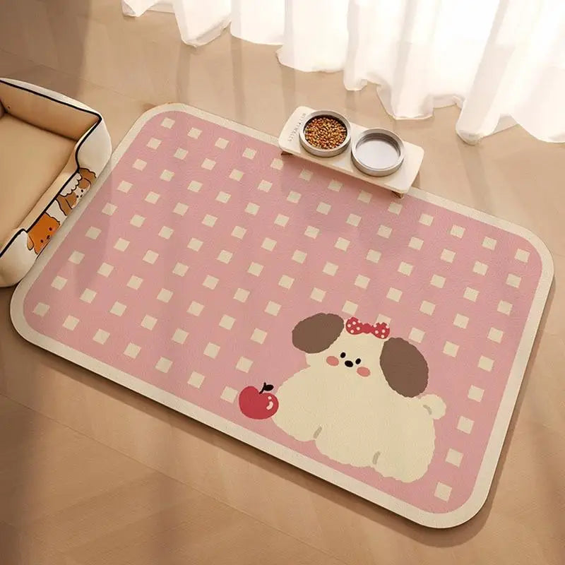 Pet Feeding Mat For Cat Dog - Waterproof Quick-drying Food Water Bowl Placemat - Home Floor Protection & Anti-spill