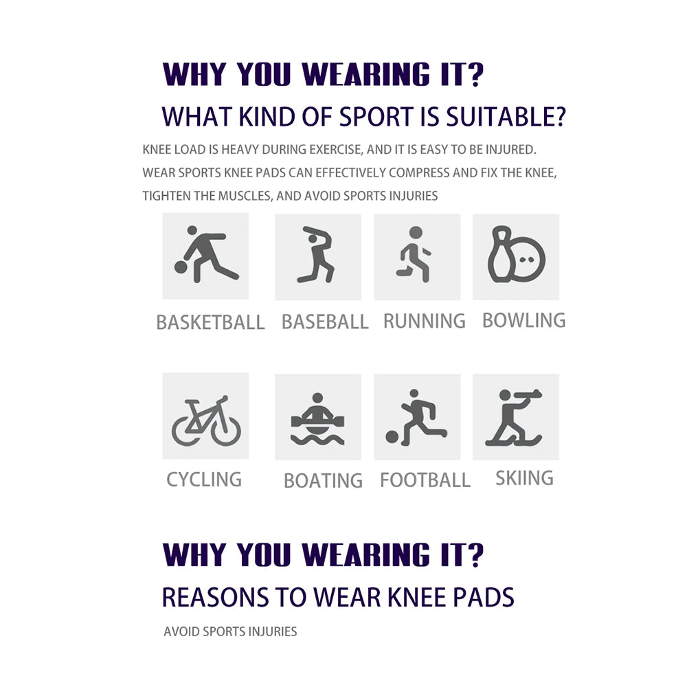 1PC Sports Knee Pads Compression Elastic Knee Support Fitness Gear Basketball Volleyball Rodilleras