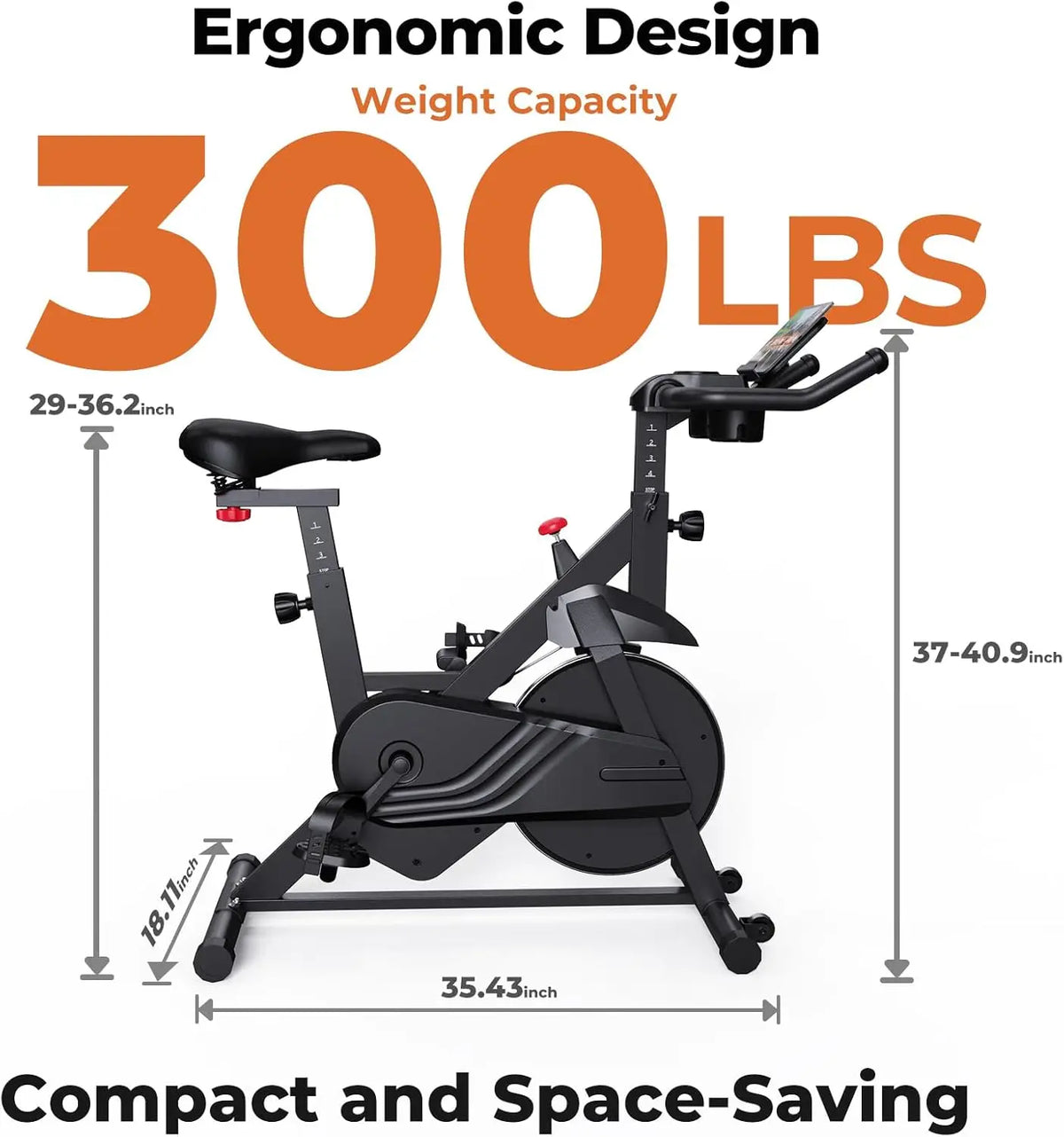 Superun Exercise Bike Home Ergometer Exercise Bike with Adjustable Magnetic Resistance Indoor Bicycle LCD Display 100 kg Load Capacity