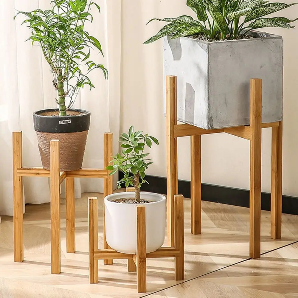 Floor-Standing Wood Flowerpot Holder Round Leg Gardening Supplies Flower Pot Base Home Decoration Desktop Ornament Plants Stand