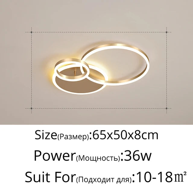 Modern LED Chandelier Ceiling Light - Round Ring Lustre