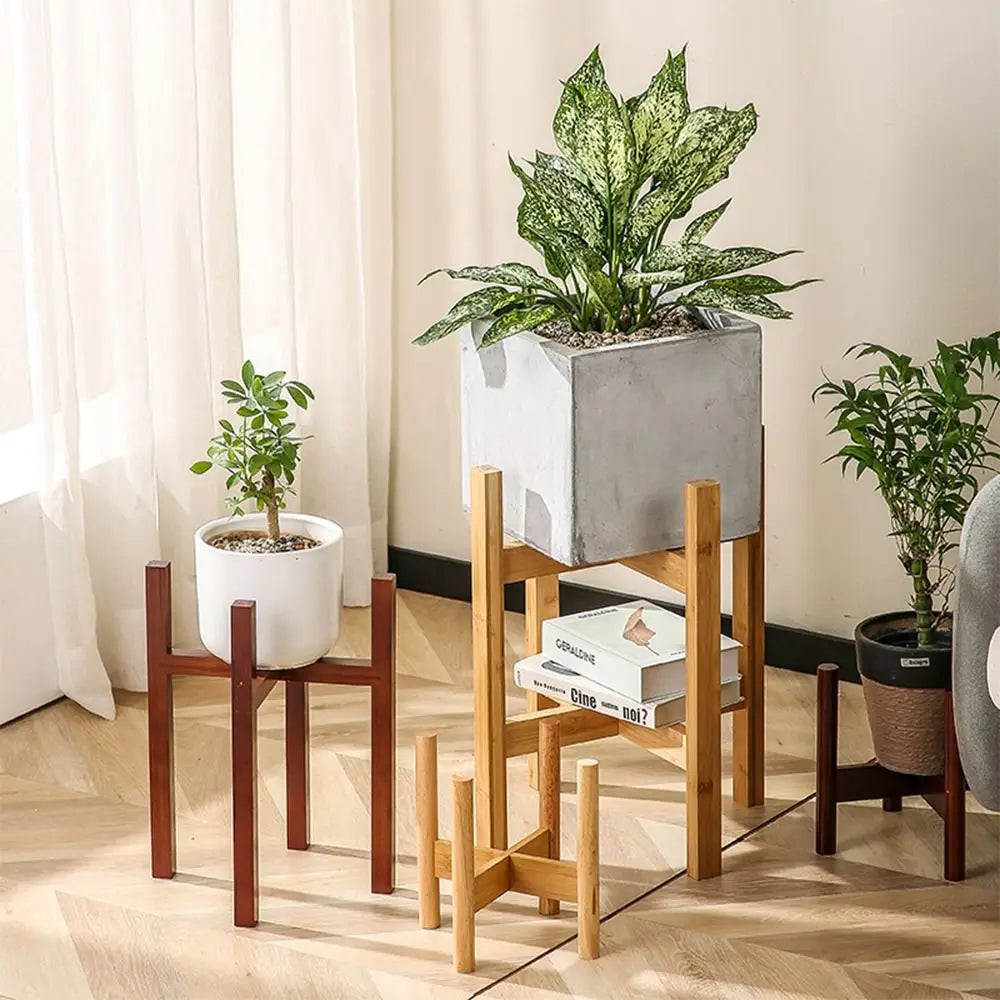 Floor-Standing Wood Flowerpot Holder Round Leg Gardening Supplies Flower Pot Base Home Decoration Desktop Ornament Plants Stand
