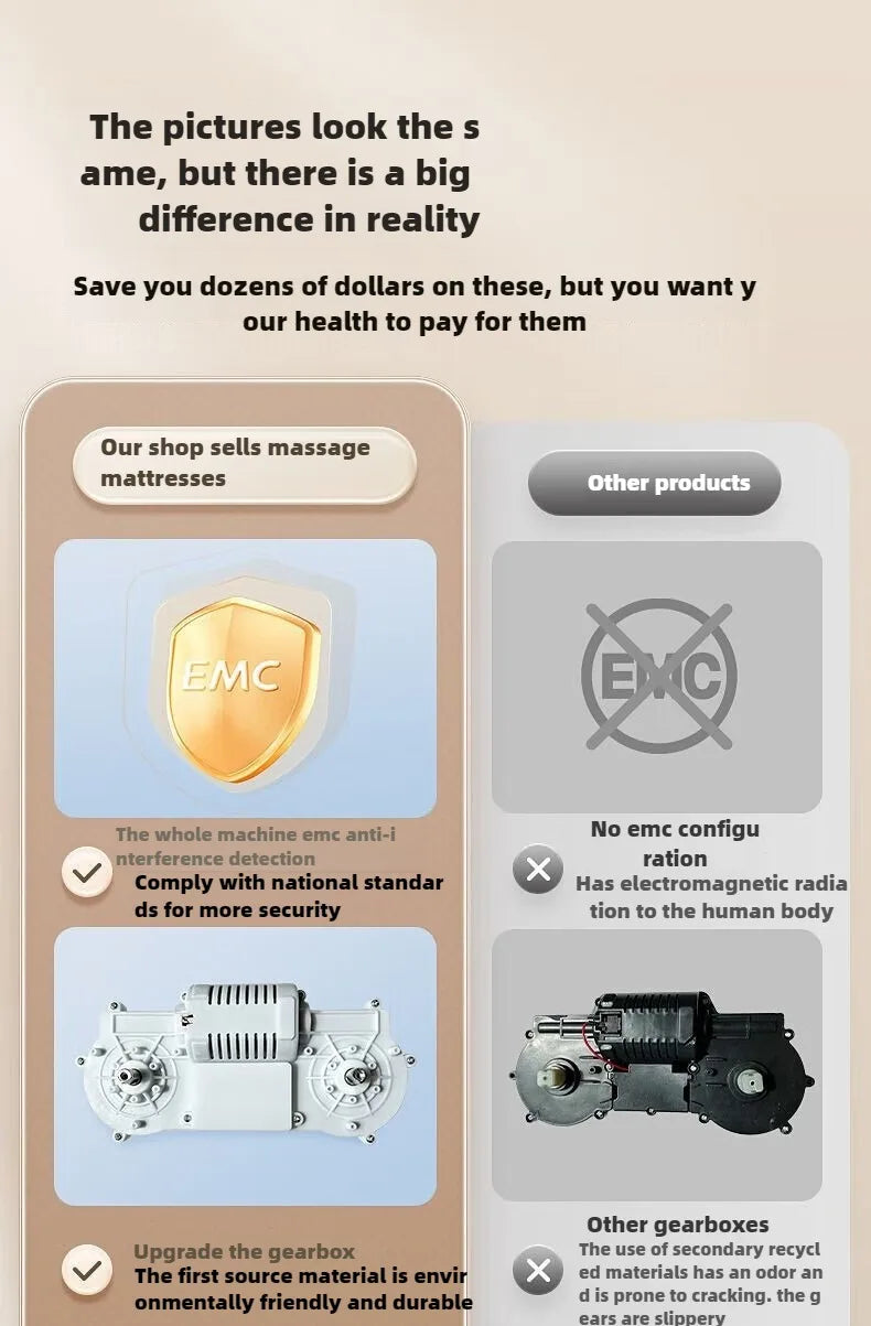 Electric Full Body Massage Mattress With Heating Hand Control Shoulder Neck Waist Airbag Back Kneading Vibration Massage Cushion