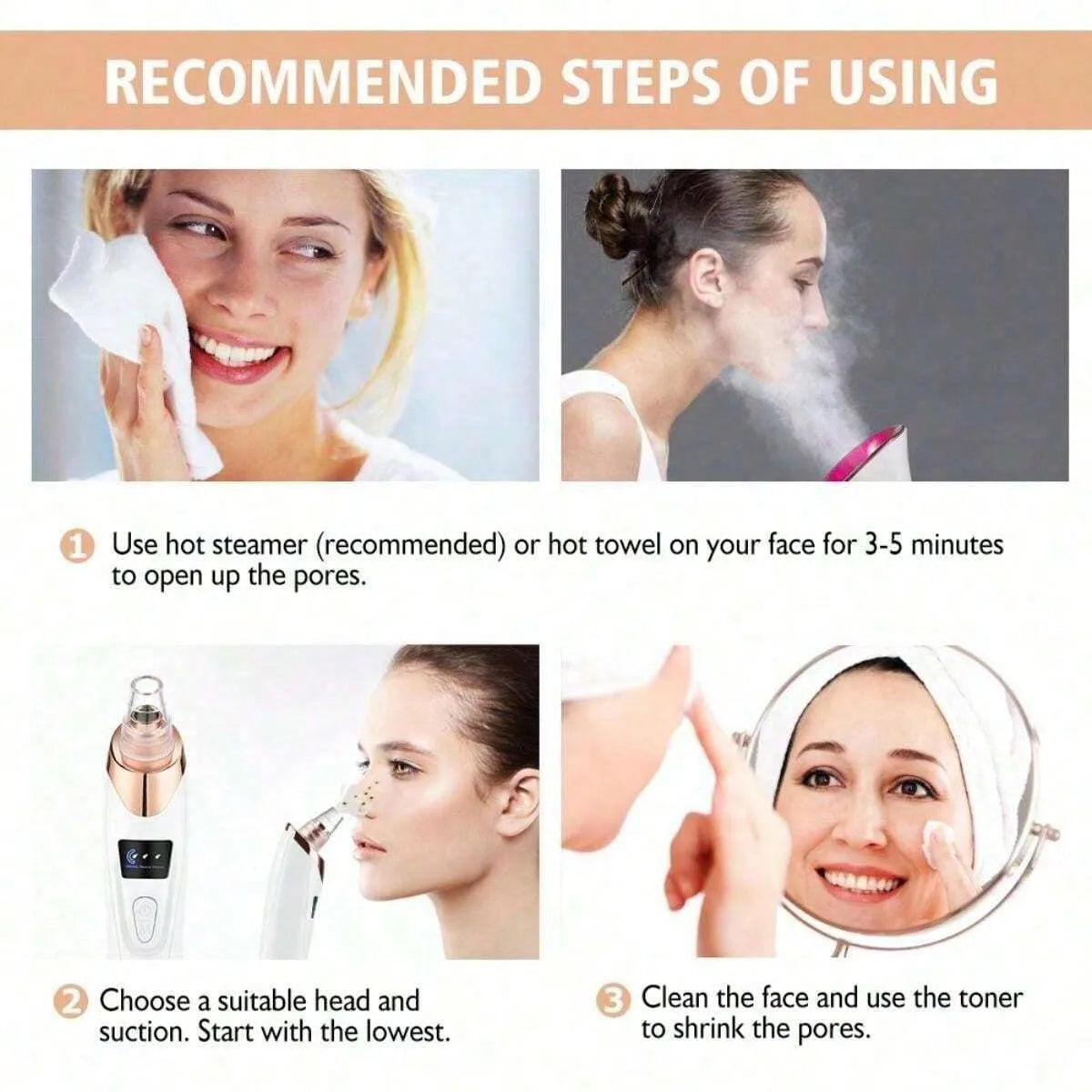 USB Rechargeable Facial Pore Cleanser and Exfoliator