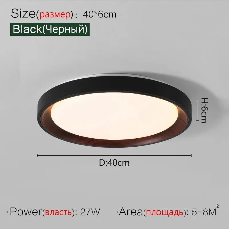 Ceiling Light - Minimalist Walnut Grain Light