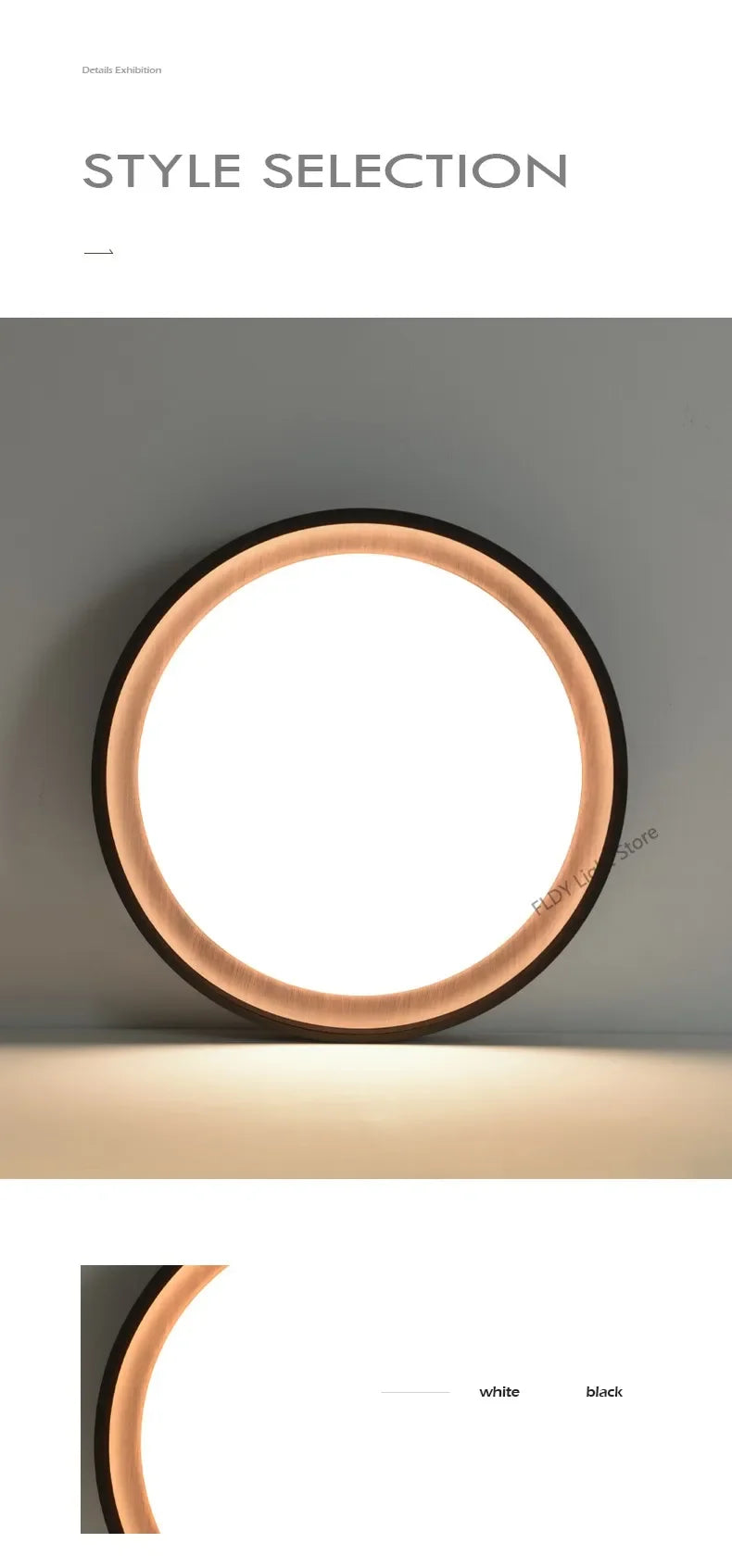 Ceiling Light - Minimalist Walnut Grain Light