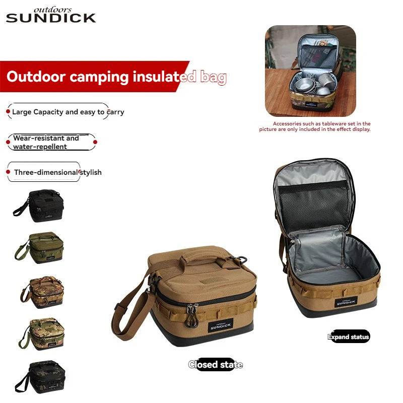 Large Picnic lce Bag 900D Cloth Camping Travel Organizer Waterproof Thermal Lunch Box for Camping BBQ Family Outdoor Activities