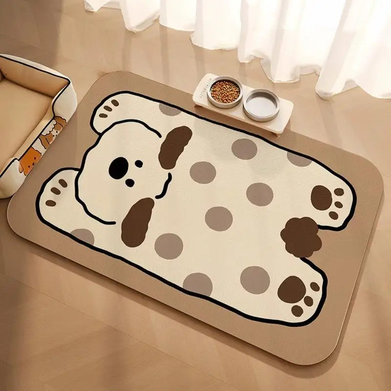 Pet Feeding Mat For Cat Dog - Waterproof Quick-drying Food Water Bowl Placemat - Home Floor Protection & Anti-spill