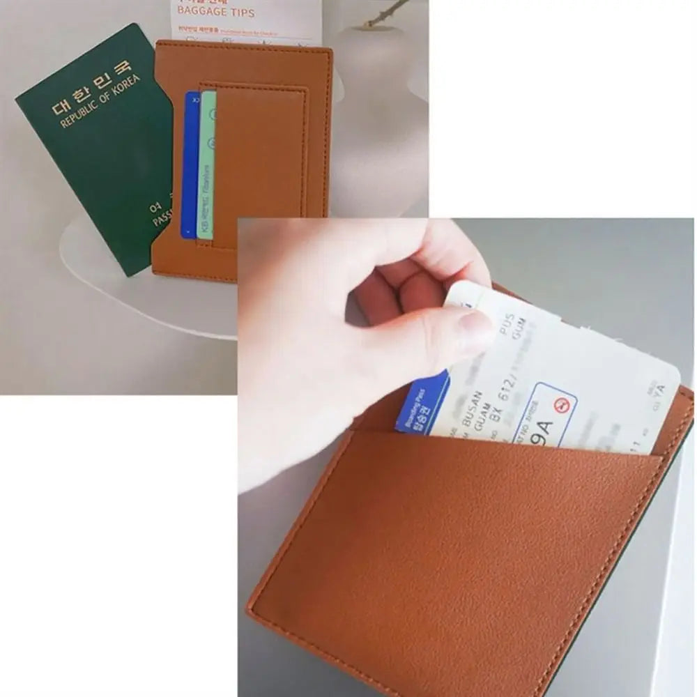 Unisex Passport Cover - Waterproof PU Leather with Multi-Slots - Portable Card Holder for Women & Men