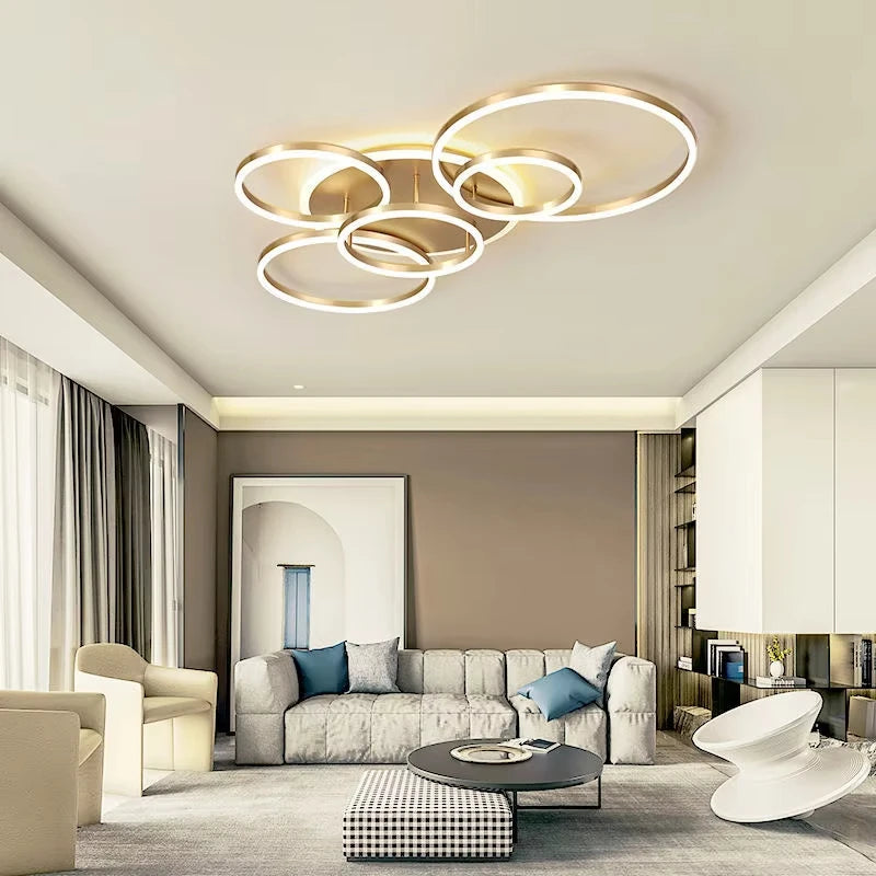 Modern LED Chandelier Ceiling Light - Round Ring Lustre