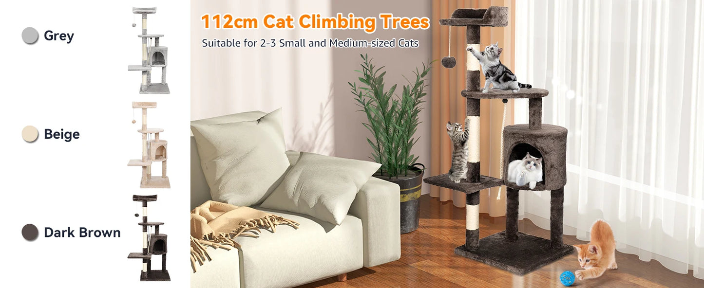 SKSBTF Cat Trees Tower Cat Climbing Frame For Indoor Cats With Scratching Posts Cat House Padded Top Perches and Condos Cat Toys