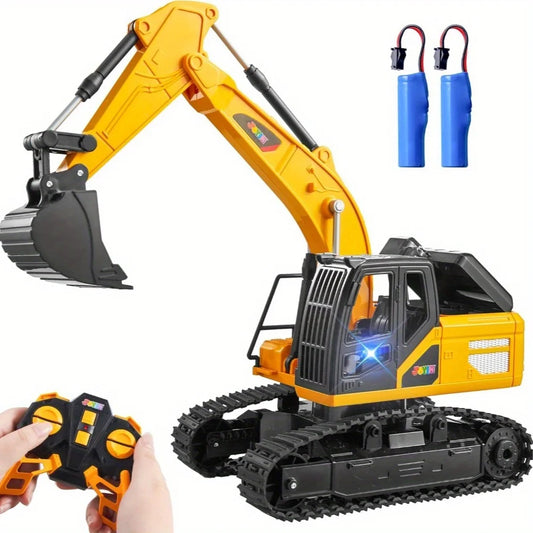 JOYFY 2.4Ghz RC Remote Control Excavator Toys with Light Construction Toys for Boys Birthday Chirstmas Gift