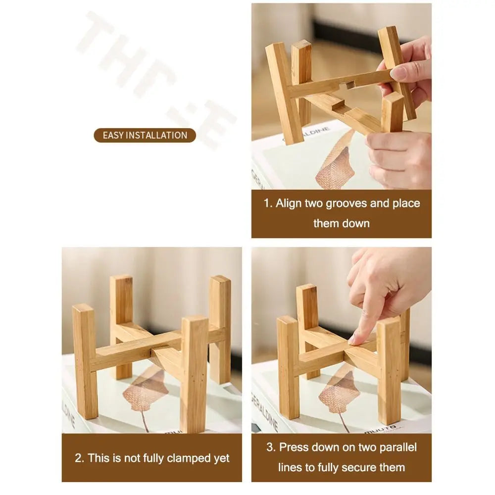 Floor-Standing Wood Flowerpot Holder Round Leg Gardening Supplies Flower Pot Base Home Decoration Desktop Ornament Plants Stand