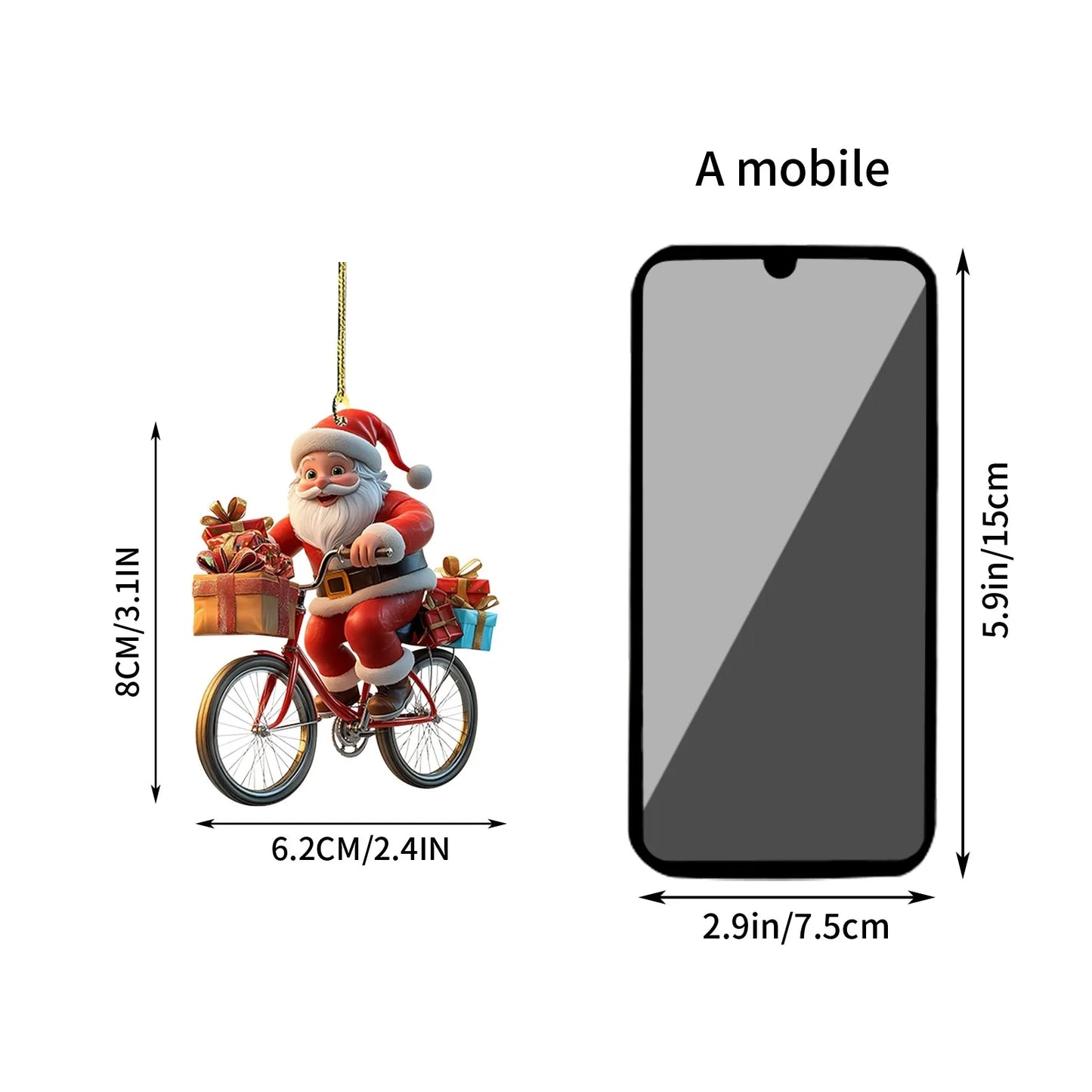 Christmas Tree Pendant - Cartoon Santa Claus Snowman