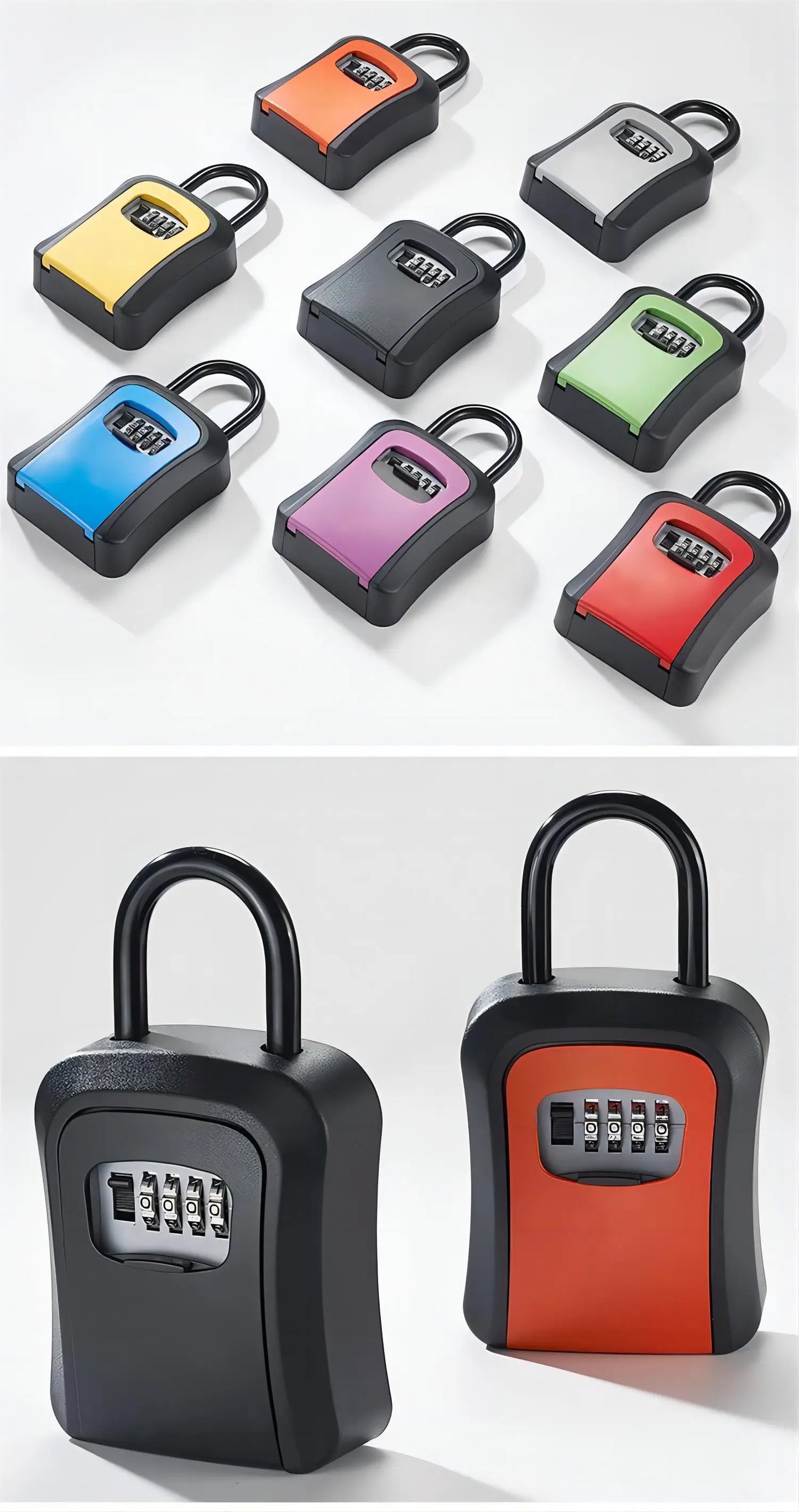 Upgraded Wall Mounted Secure Key Safe with Key Lock Box Key Storage with 4-digit Password Lock House Key Anti theft  Key Hider