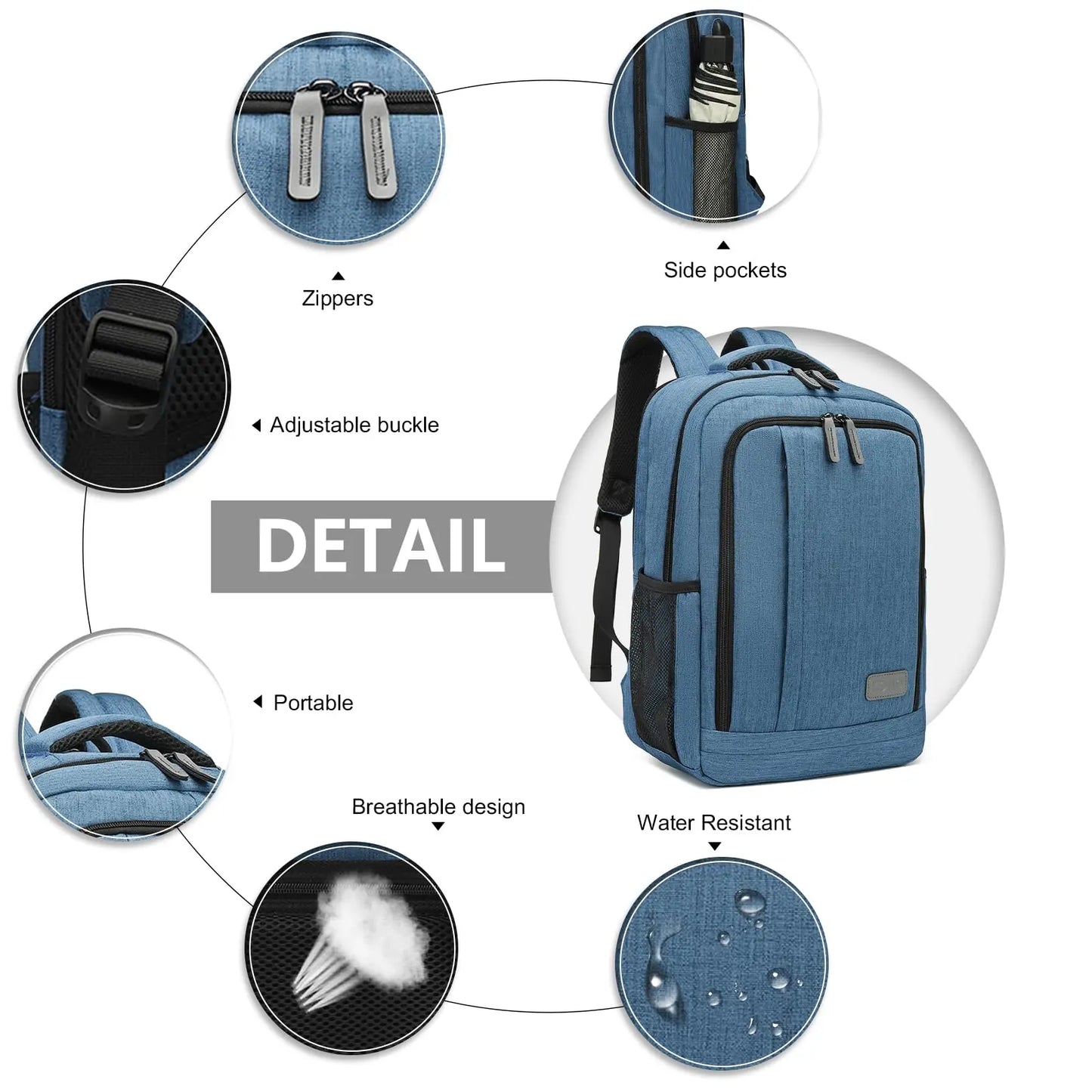 15.6 Inch Laptop Backpack for Men & Women - Business Travel, College, Work Computer Bag & Casual Daypack Rucksack