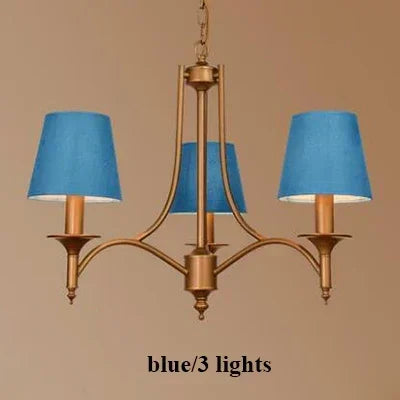 Modern Bronze Metal Led Chandelier Lighting Living Room Decor Led Pendant Chandeliers Lamp Fabric Hanging Light Fixture Lamparas