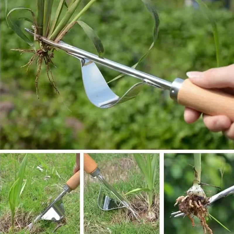 Manual Weeding Machine Set: Mower Sickle + Road Crack Weeding Tool + Garden Hand Shovel - Heavy Duty Carbon Steel for Outdoor &