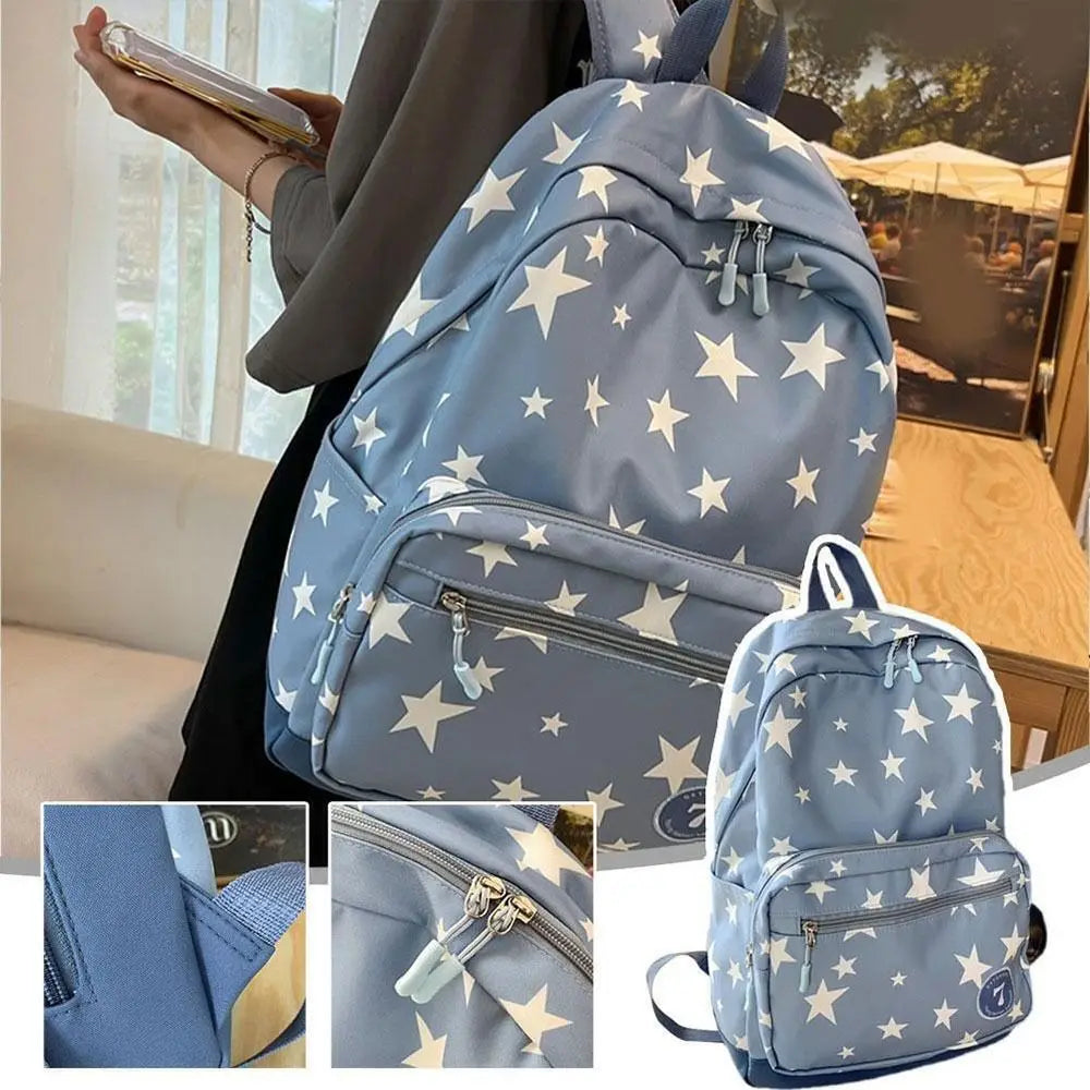 Star School Rucksack Korean Style Large Capacity Travel Backpack Nylon Travel Bag Student Back To School Casual Bookbag