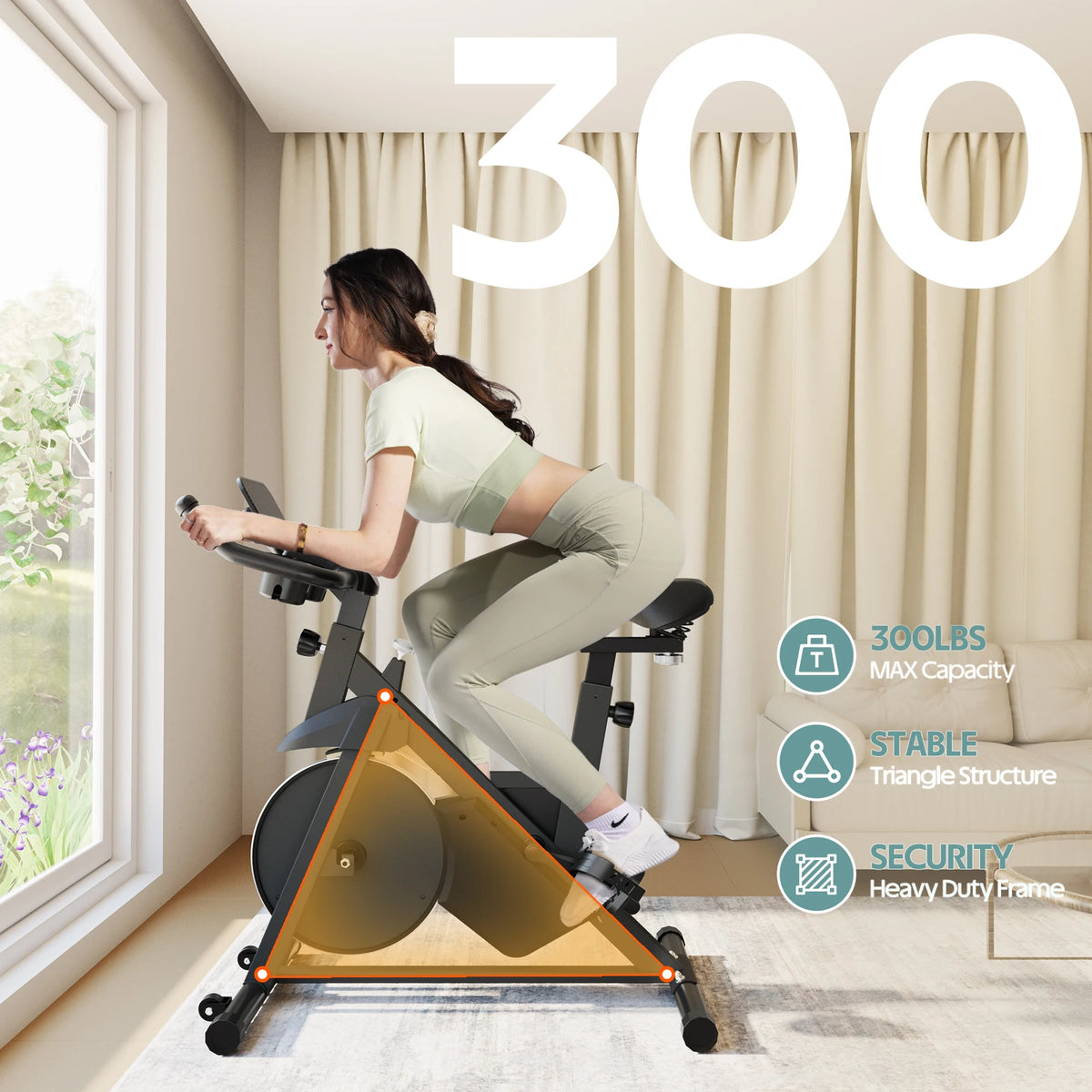 Superun Exercise Bike Home Ergometer Exercise Bike with Adjustable Magnetic Resistance Indoor Bicycle LCD Display 100 kg Load Capacity