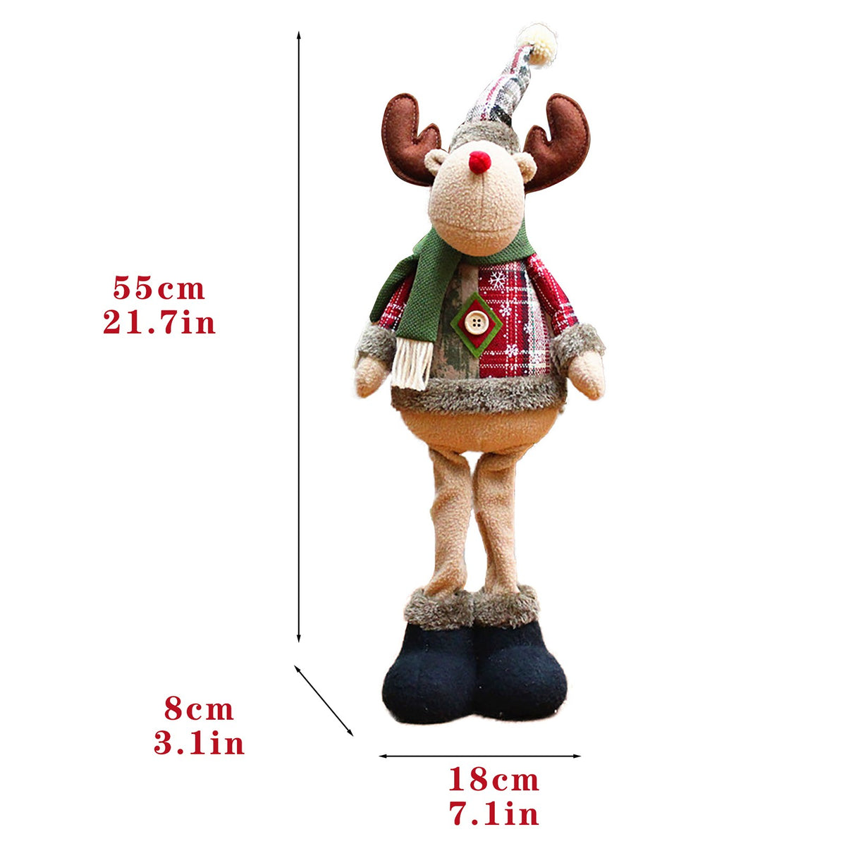 3PCS Christmas Decorative Christmas Dolls Reindeer Snowman Santa Claus Standing Doll New Year Ornament Christmas Merry Christmas