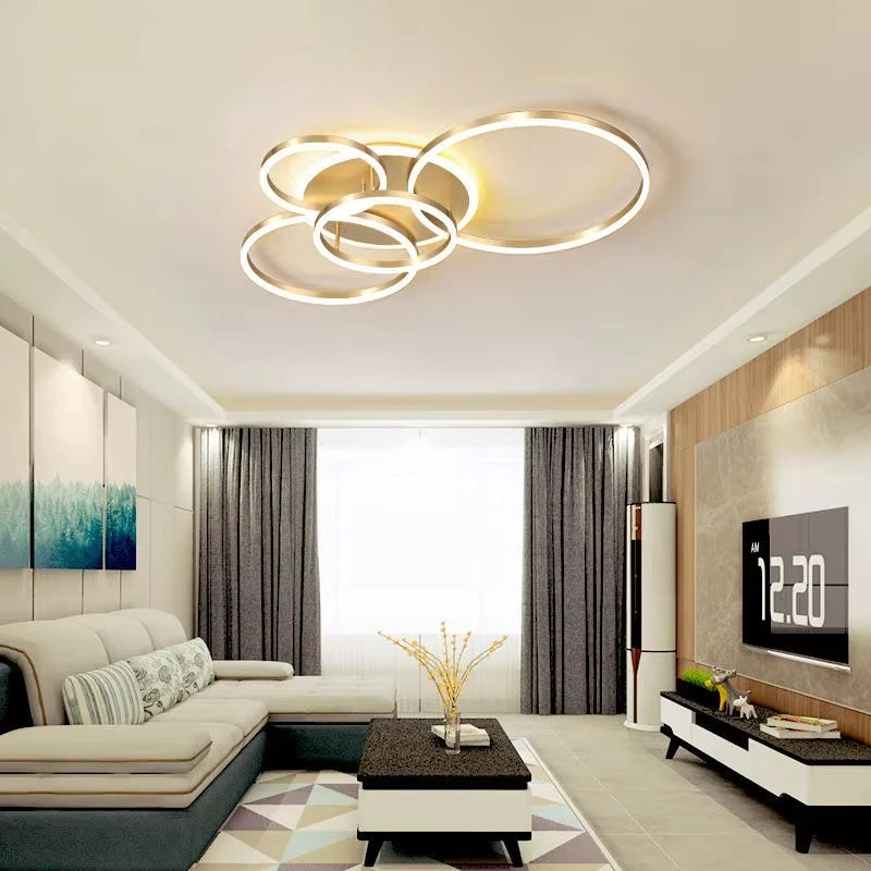 Modern LED Chandelier Ceiling Light - Round Ring Lustre