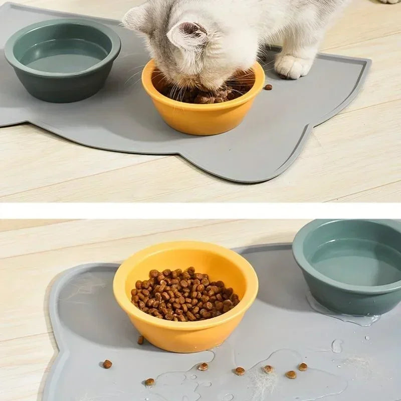 Pet Feeding Mat for Dogs Cats - Non-Slip Silicone