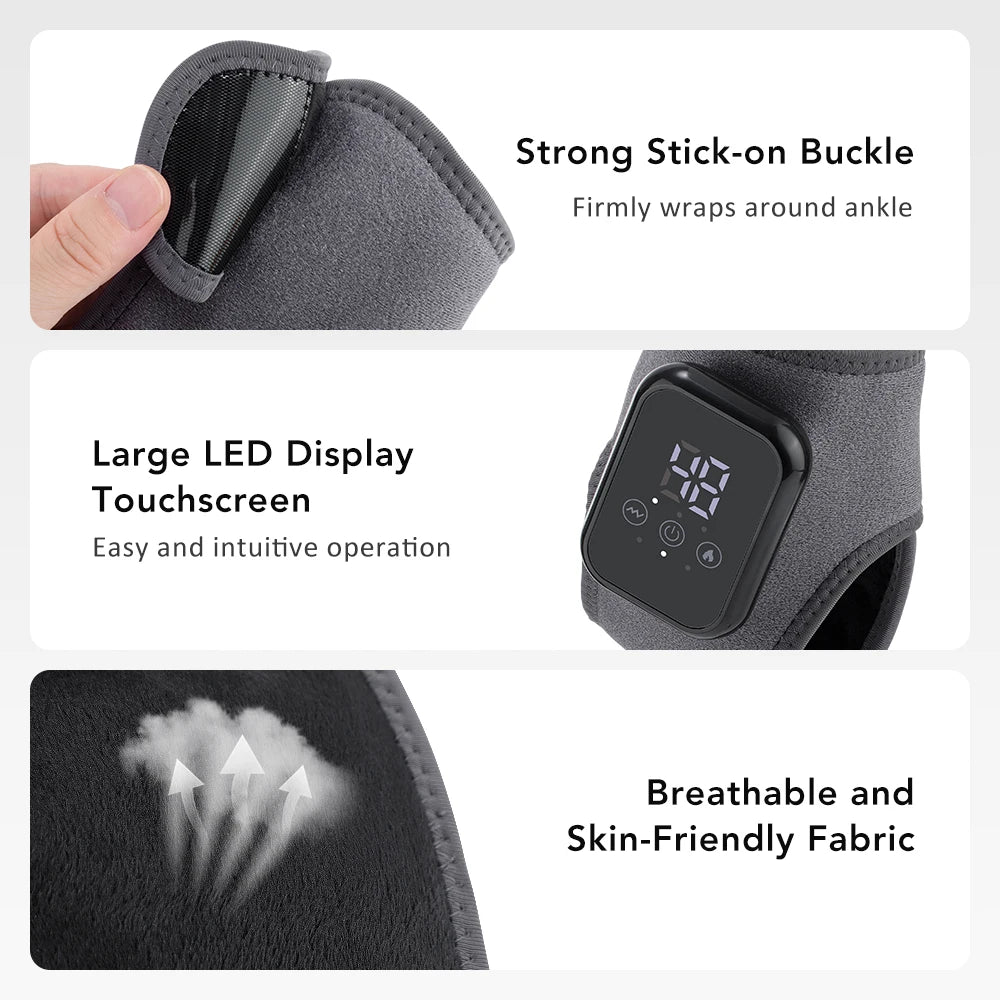 1 Pair Foot Ankle Brace Belt 3 Levels Adjustable Hot Compress Vibration Massage Foot Ankle Guard Band Carpal Tunnel Foot Protect