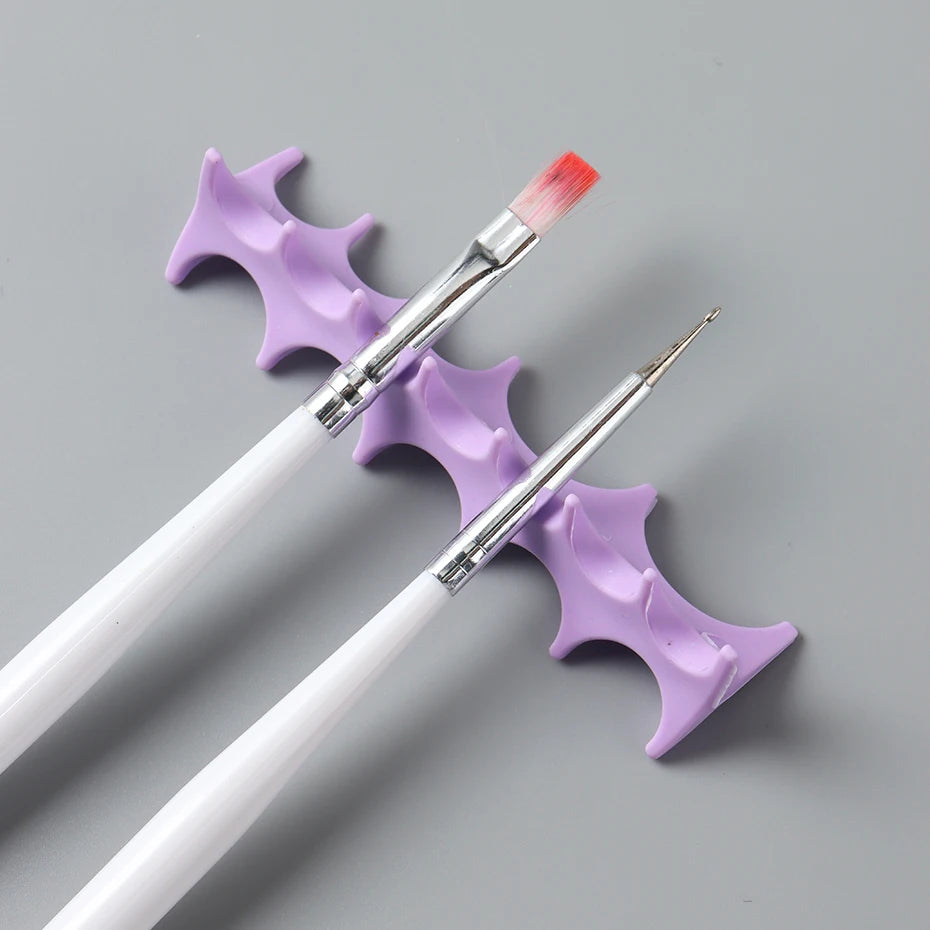 Soft Silicone Nail Pen Holder Brush Rack Shelf