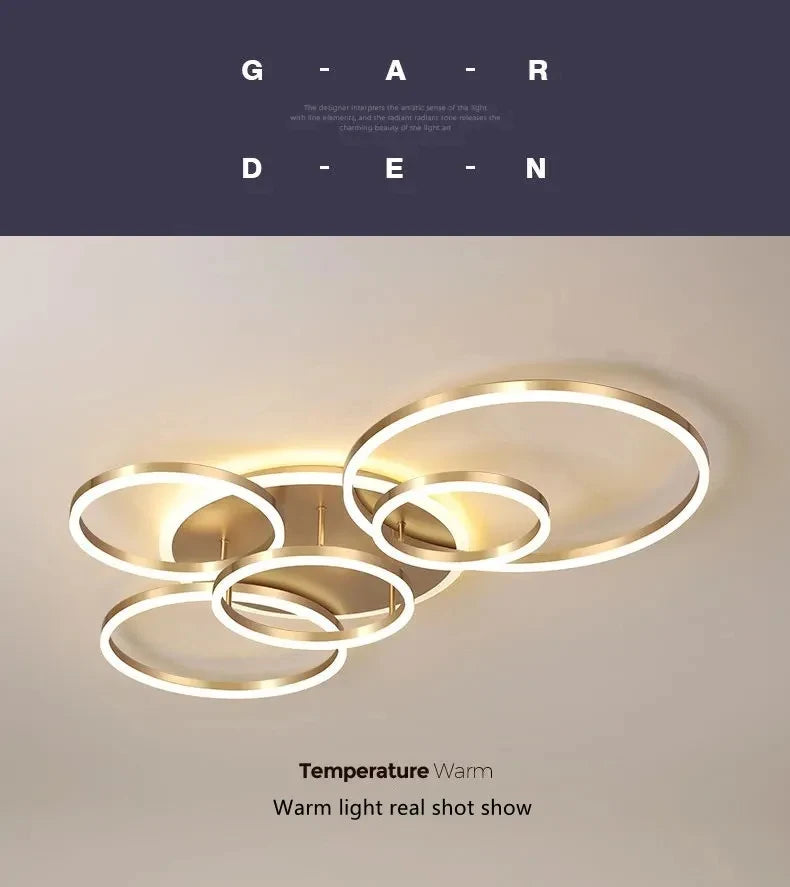 Modern LED Chandelier Ceiling Light - Round Ring Lustre