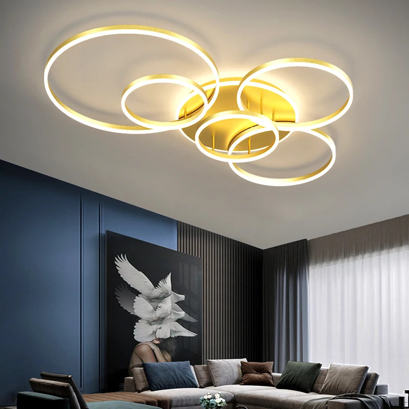 Modern LED Chandelier Ceiling Light - Round Ring Lustre