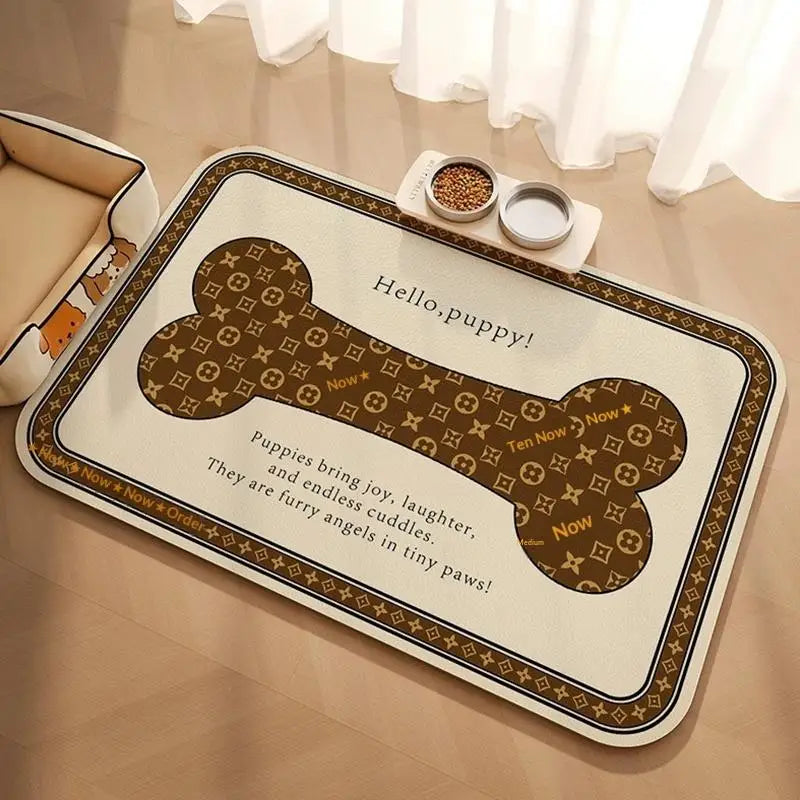 Pet Feeding Mat For Cat Dog - Waterproof Quick-drying Food Water Bowl Placemat - Home Floor Protection & Anti-spill