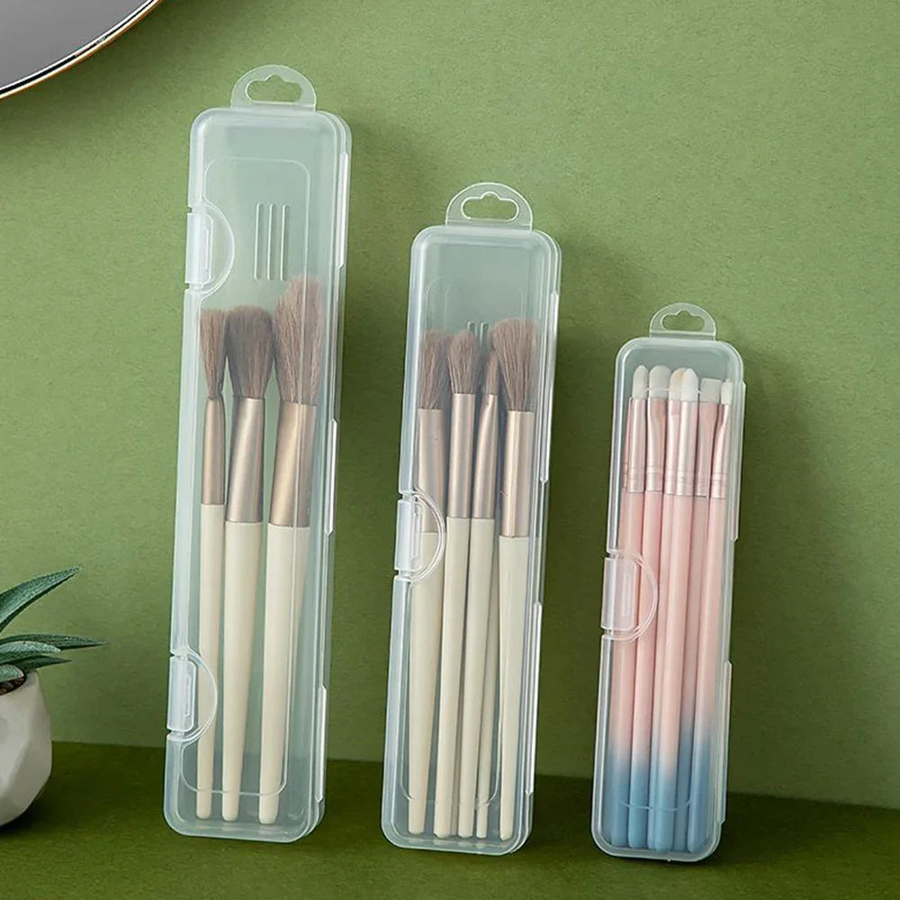 Portable transparent dustproof plastic tableware box Rectangle Case For spoons forks chopsticks straws makeup brush storage box