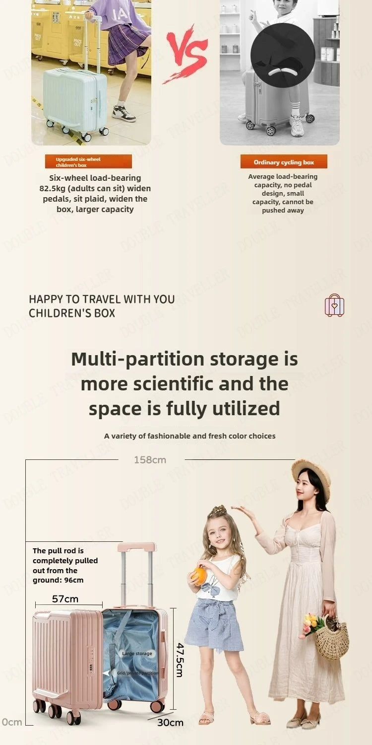 Children's Luggage Small Baby Walking Gadget Small Suitcase Boy Suitcase Can Ride Girl Good-looking password Trolley Case