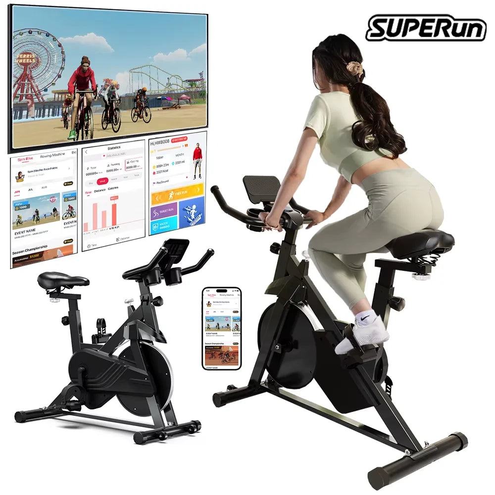 Superun Exercise Bike Home Ergometer Exercise Bike with Adjustable Magnetic Resistance Indoor Bicycle LCD Display 100 kg Load Capacity