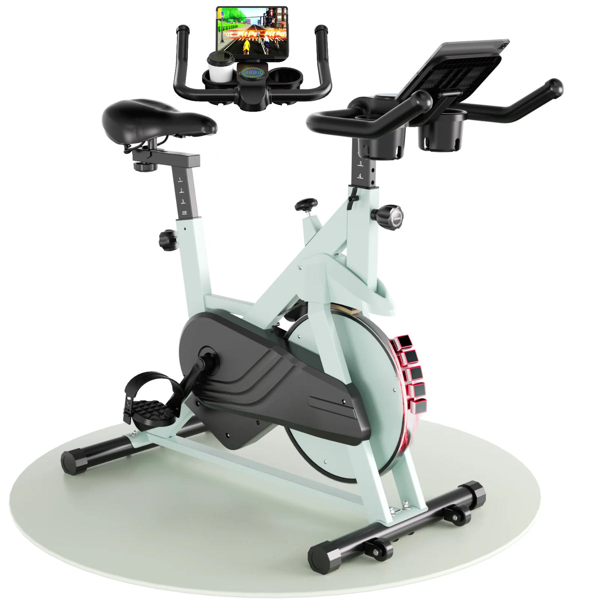 Superun Exercise Bike Home Ergometer Exercise Bike with Adjustable Magnetic Resistance Indoor Bicycle LCD Display 100 kg Load Capacity