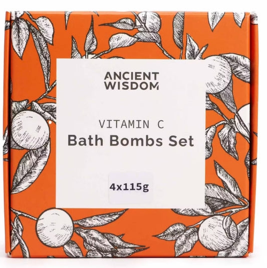 Set of 4 Vitamin C Bath Bombs – Aromatherapy Quartet
