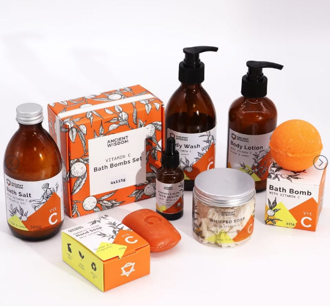 Set of 4 Vitamin C Bath Bombs – Aromatherapy Quartet