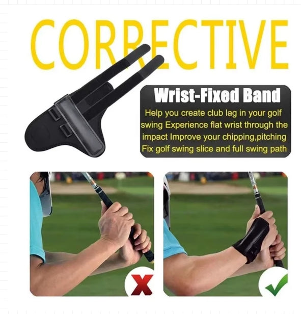 Golf Swing Aids Pro Power Band Wrist Brace Smooth and Connect-Easy Correct Training Swing Gesture Alignment Practice Tool
