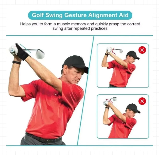 Golf Swing Aids Pro Power Band Wrist Brace Smooth and Connect-Easy Correct Training Swing Gesture Alignment Practice Tool