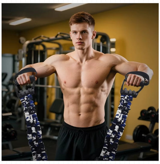 3-Way Natural Latex Resistance Band Arm Strength Tension Device Adjustable Chest Expander Training Fitness Tension Pull Rope