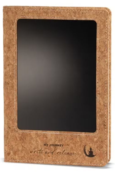 80 leaf A5 Intention Note Book - LCD Wipe Screen - Cork Leather Effect