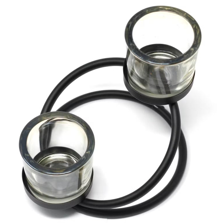 Centrepiece Iron Votive Candle Holder - 2 Cup Double Step